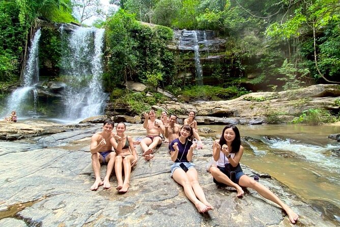 Chiang Mai Adventure ATV Secret Waterfall and Bamboo Rafting - Cooling off at the waterfall