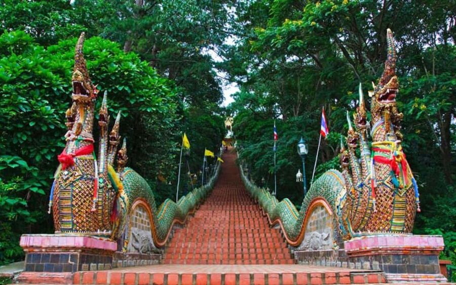 Chiang Mai: Doi Suthep Temple & Hmong Hill Tribe Culture - Climbing the 306 steps to Wat Phra That Doi Suthep