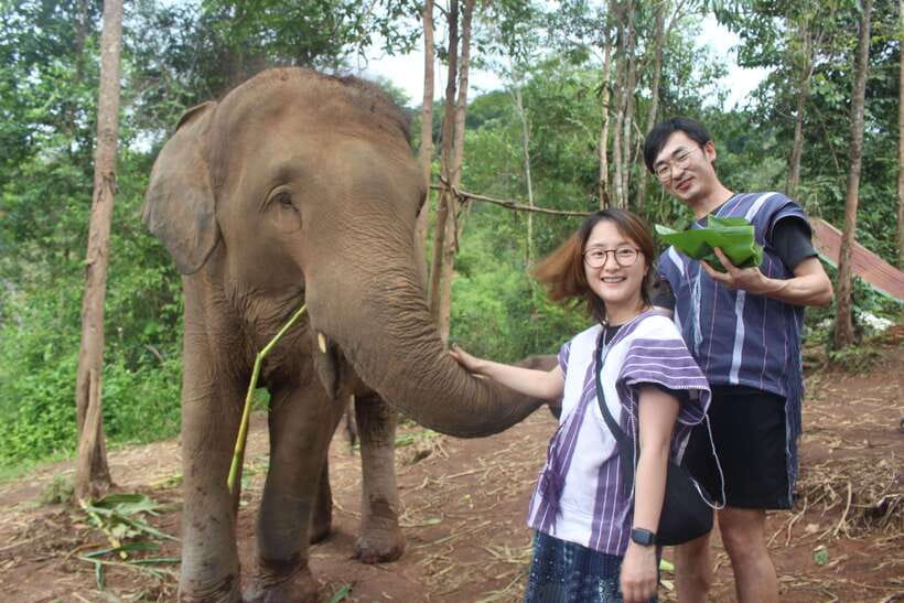 CHIANG MAI ELEPHANT VILLAGE SANCTUARY JUNGLE ADVENTURE - Walking into Dok Ko Ki village