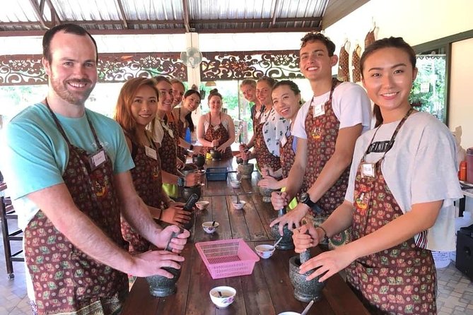 Cooking Morning Class Chiang Mai Visit Organic Garden and Market - One wok, one mortar, and plenty of food