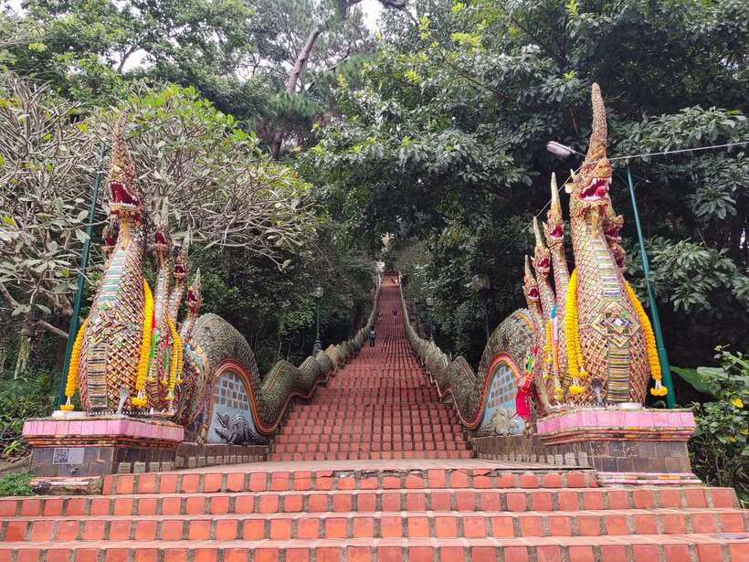 Monk trails hike, Wat Phalat, Monk chanting, Wat Doi Suthep. - Visiting Wat Doi Suthep after the crowds ease