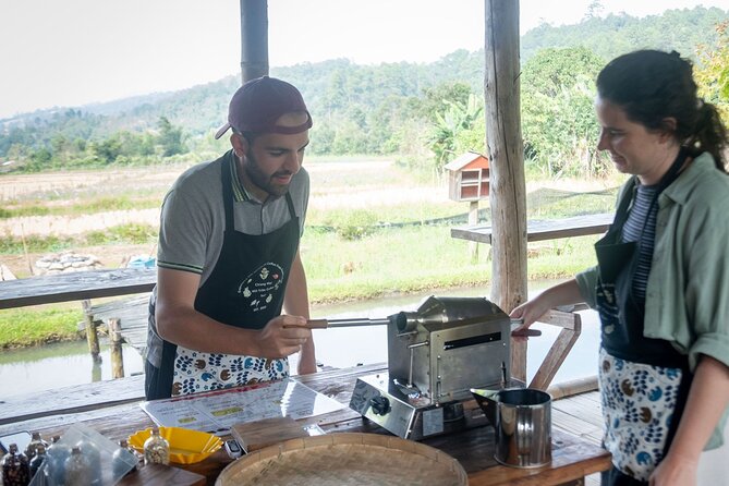 Off the Map Chiang Mai Jungle Coffee Trek Roast and Brew - Roasting green beans over the fire